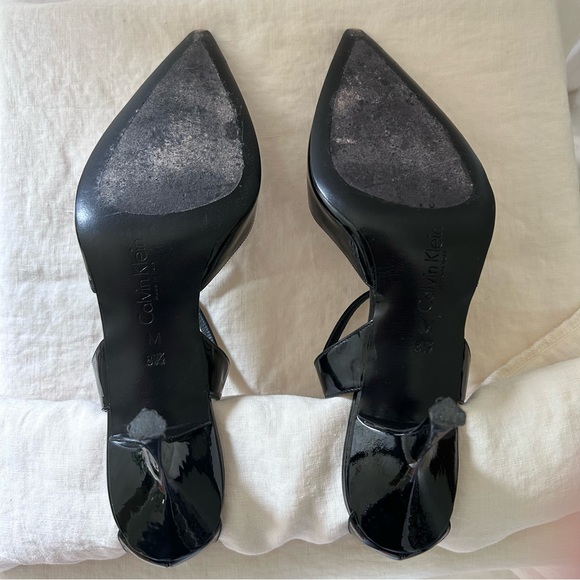 Calvin Klein, black patent leather, strap heels - Picture 5 of 7